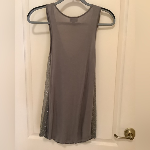 Sequin sexy tank top Med gray in good condition solid gray back stre… - Picture 2 of 6